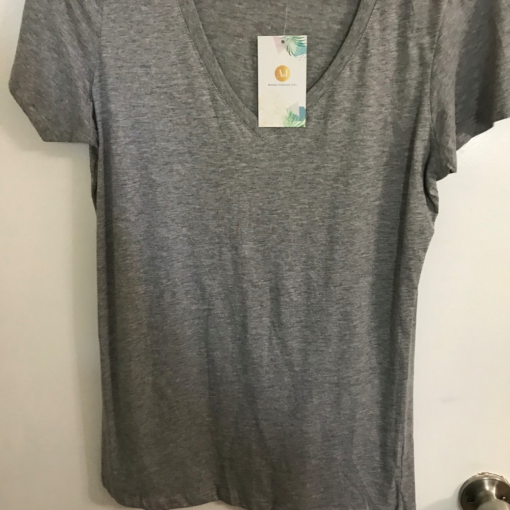 Gray vee neck tshirt